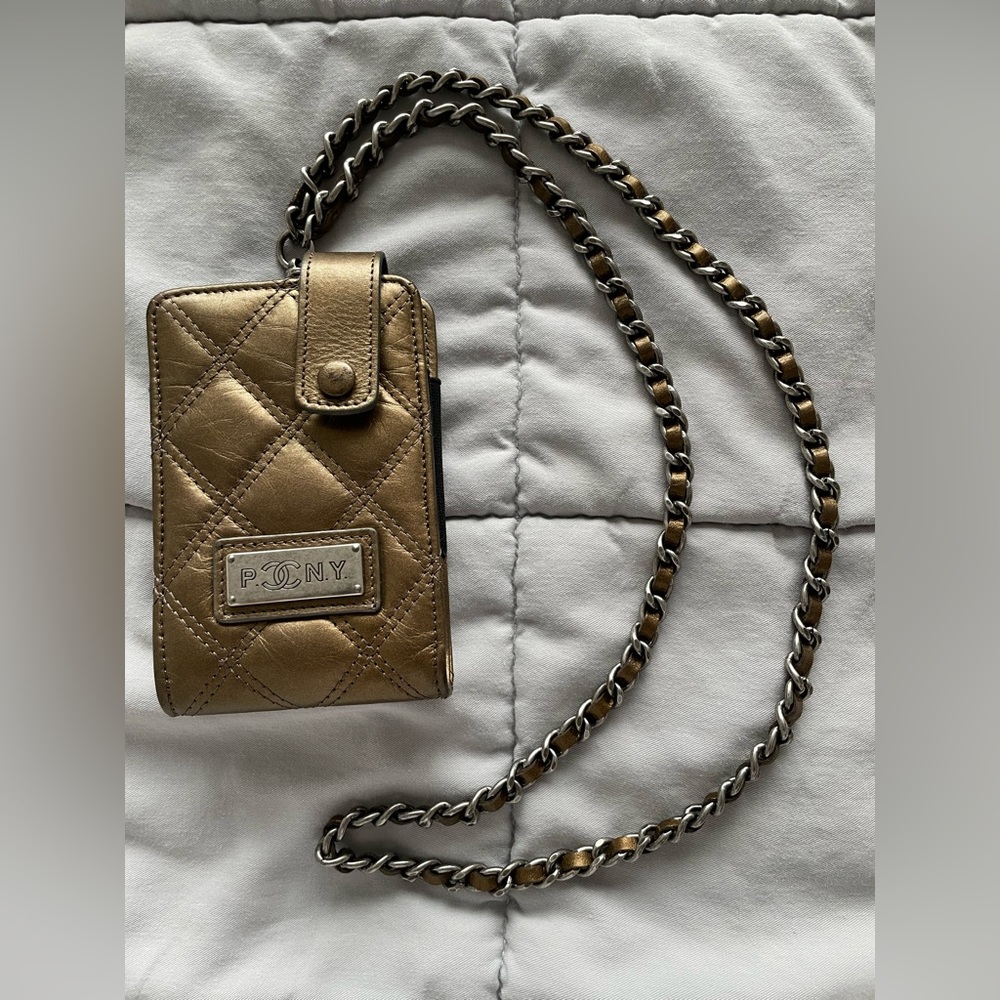 CHANEL cardholder with chain strap lanyard / WOC